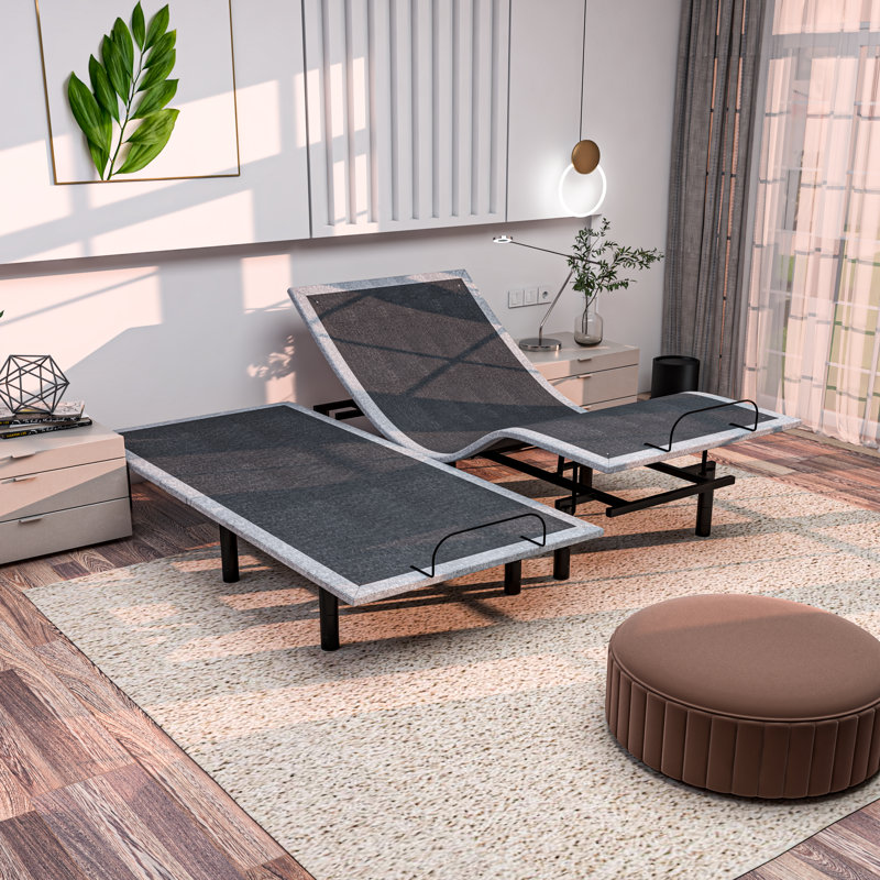 Renanim SerenityFlex Adjustable Bed Frame with Massage, USB, Underbed Light, App Control, Split King