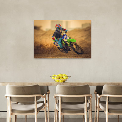 " Motocross Action Rider Contemporary Architecture Wall Art Print " Print