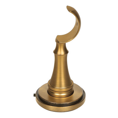 TWOPAGES Heavy Duty Curtain Rod 1.25 Inch Diameter, Gold Adjustable Warp Around Drapery Rod 120 to 170 Inch, Burnished Brass