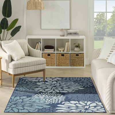 Tapis intérieur / extérieur bleu marine Winston Porter Ylianna