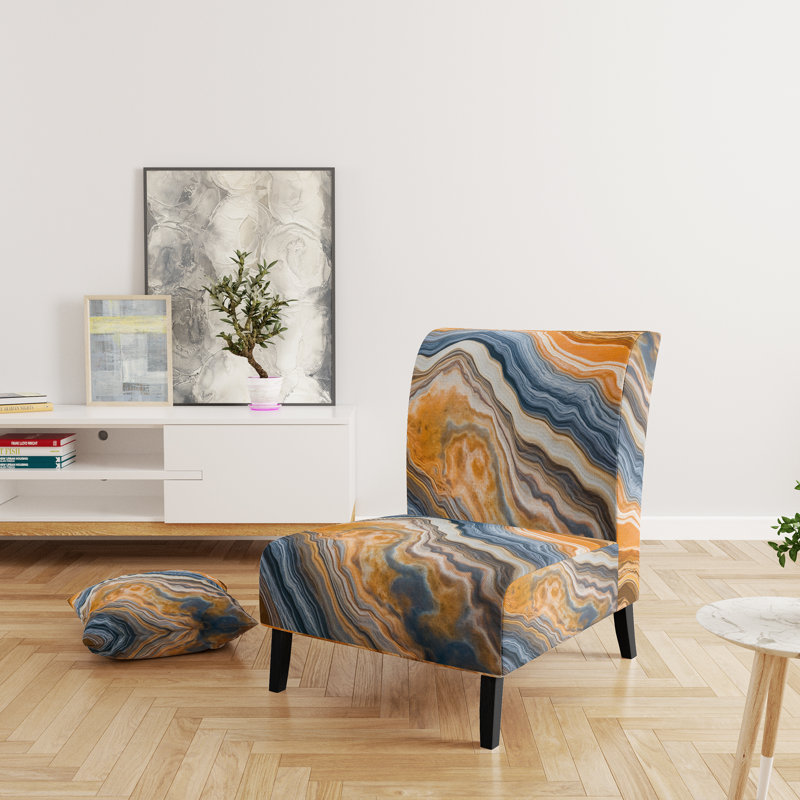 Fauteuil de chambre Berendien , Mélange de polyester orange