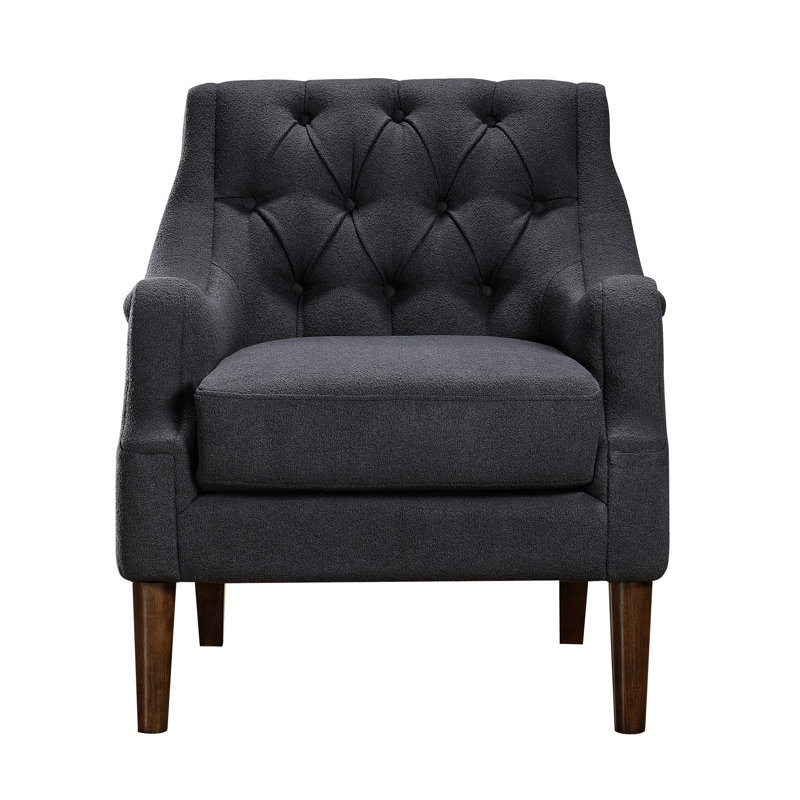 Chaise d'appoint moderne gris foncé, coussins de siège réversibles, chaise d'appoint rembourrée de 22 po de profondeur, rembourrage en mousse, largeur du produit: 32,5 po