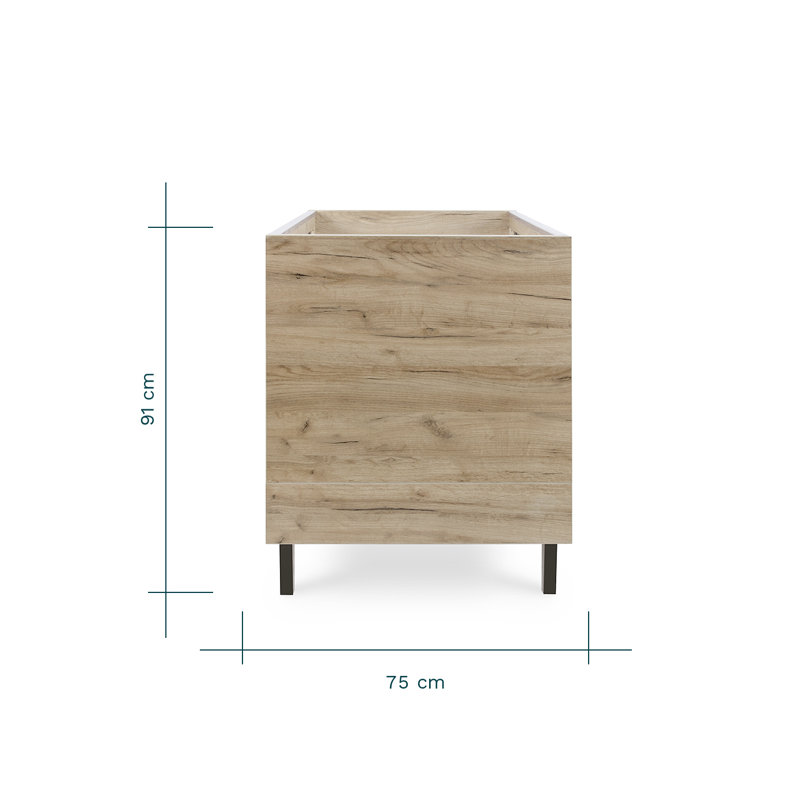 Tutti Bambini Como Cot Bed, Distressed Oak/Slate Grey
