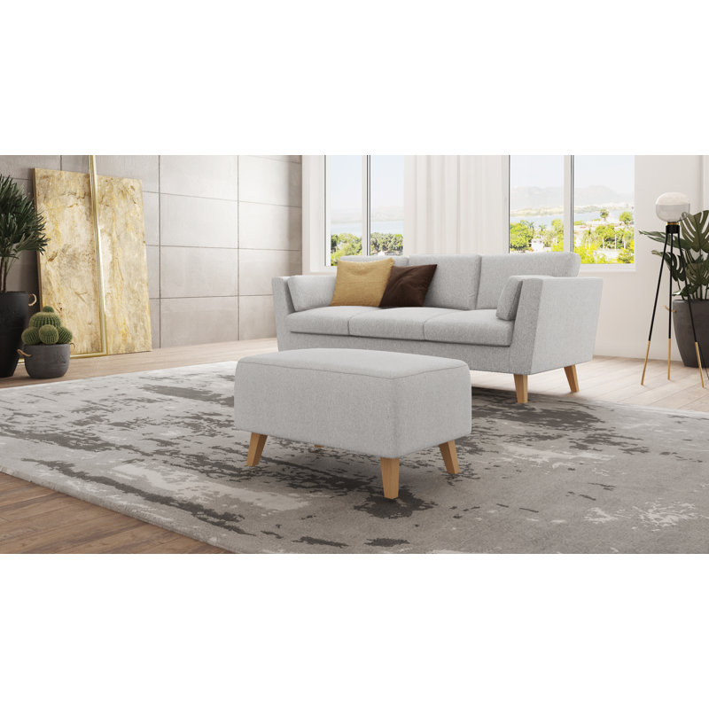  Scandinavian Footstool, Silver