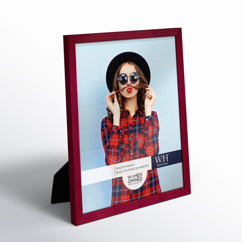 Burgundy Wood Picture Frame with UV Glass, 11" x 14"