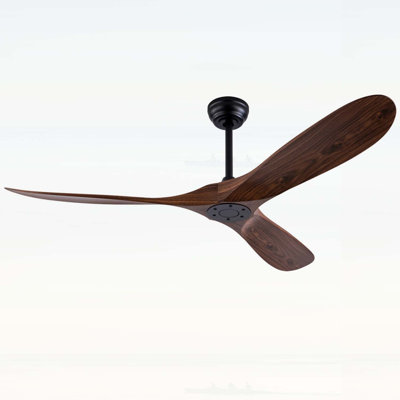 52 Inch ABS Ceiling Fan with Remote Control, 3 Blades, No Light, Ideal for Indoor and Outdoor Use, Quiet Operation