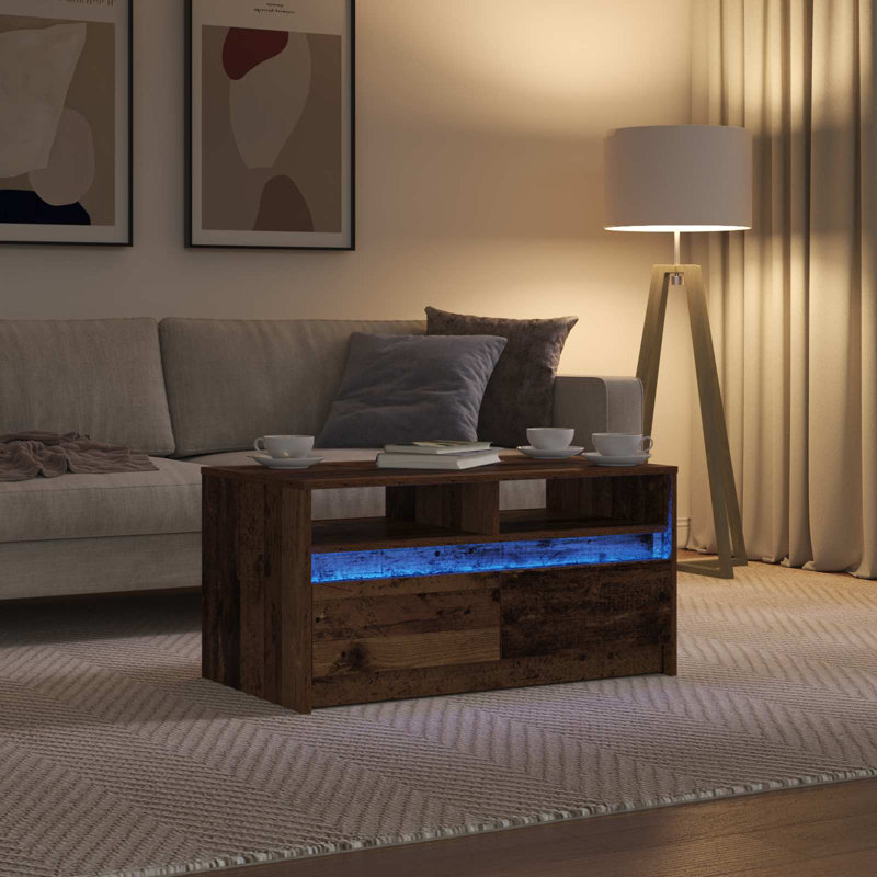 Coffee Table with Storage, Old Wood