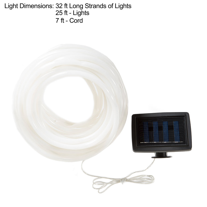 Mitchel 32' Outdoor LED Solar Powered 100 - Bulb Rope String Light by Pure Garden