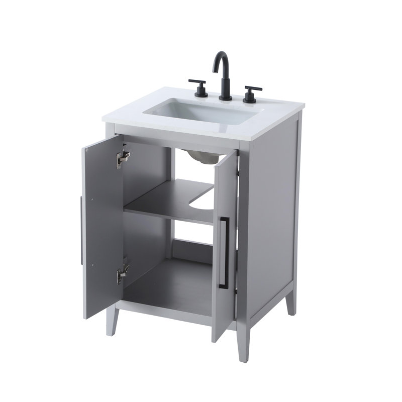 24 Inch Single Bathroom Vanity, Gray