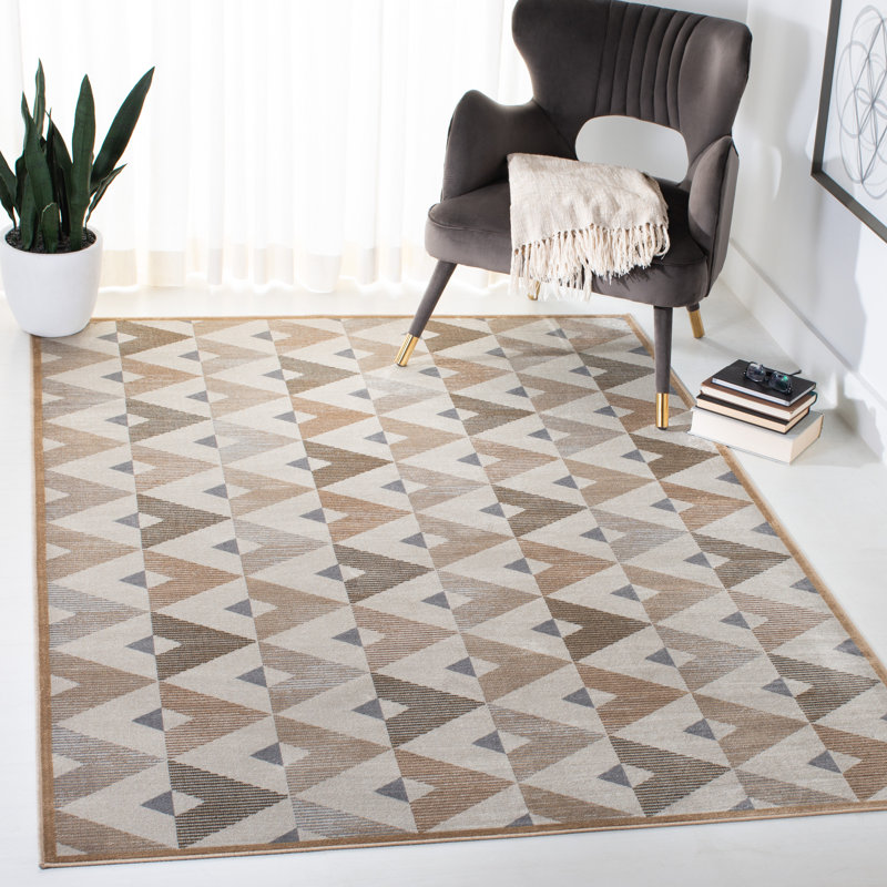 Toney Geometric Viscose Area Rug, Rectangle 122 x 183cm