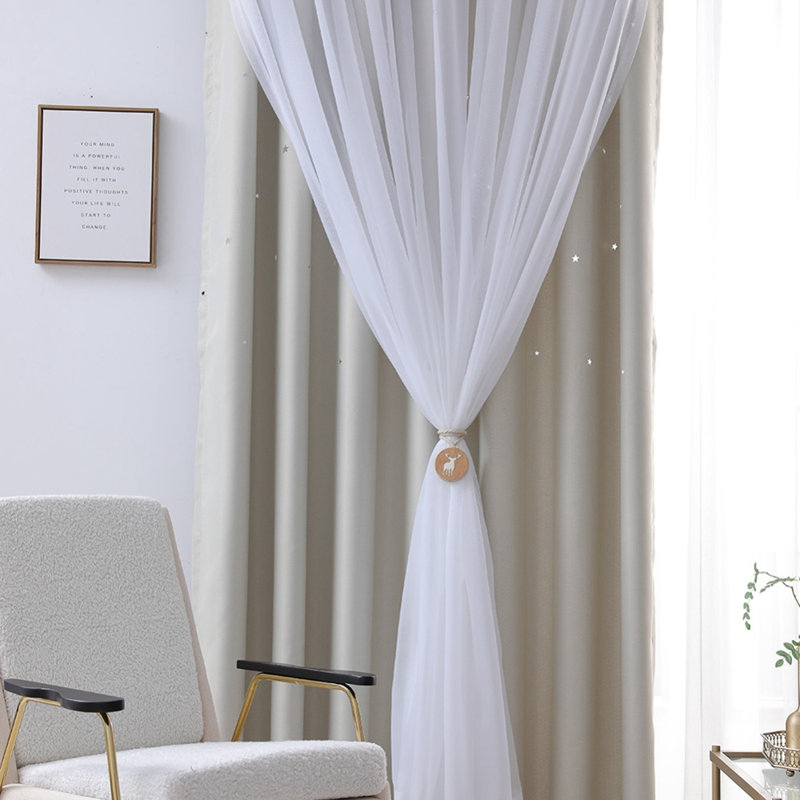 Calabro Room Darkening Curtain Single Panel, Beige