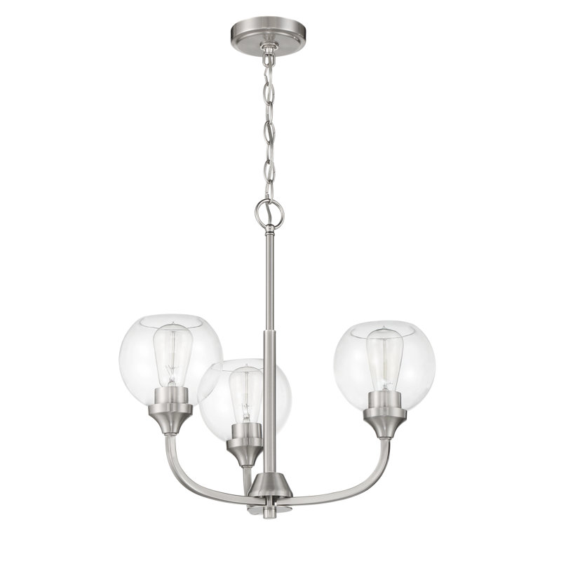 Lustre empire à 3 lumières Glenda, Nickel brossé