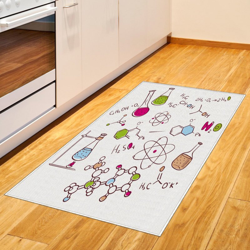 Tapis décoratif à longues fibres en fibres à haute densité Science, Rectangle 2 pi 7 po x 5 pi