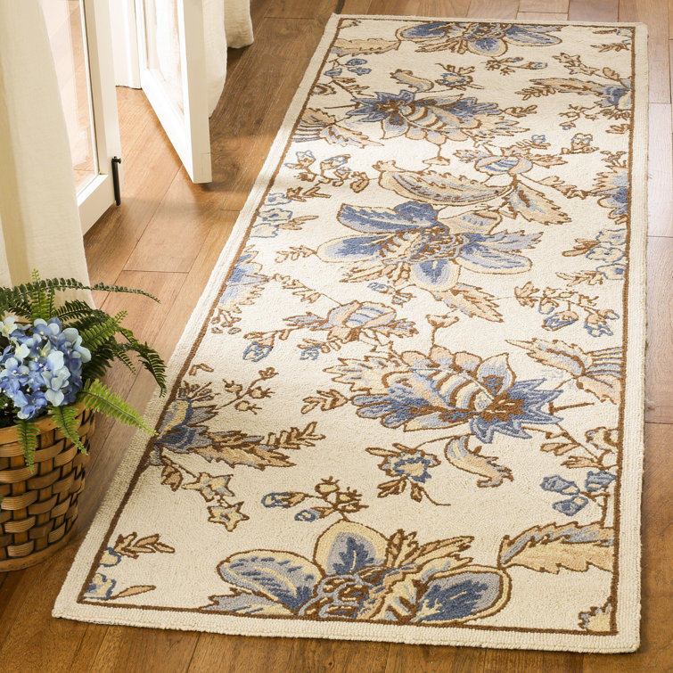 Hollander Floral Handmade Wool Ivory Area Rug