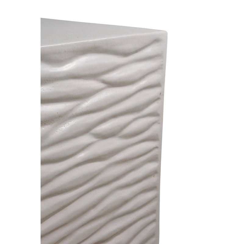 Zen Outdoor Square Side Table, Linen Semi Gloss