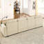 Velours côtelé en U beige avec rangement, 2 repose-pieds, 4 sièges, siège profond, porte-gobelets et porte-téléphone-615935093-615935094-615935095