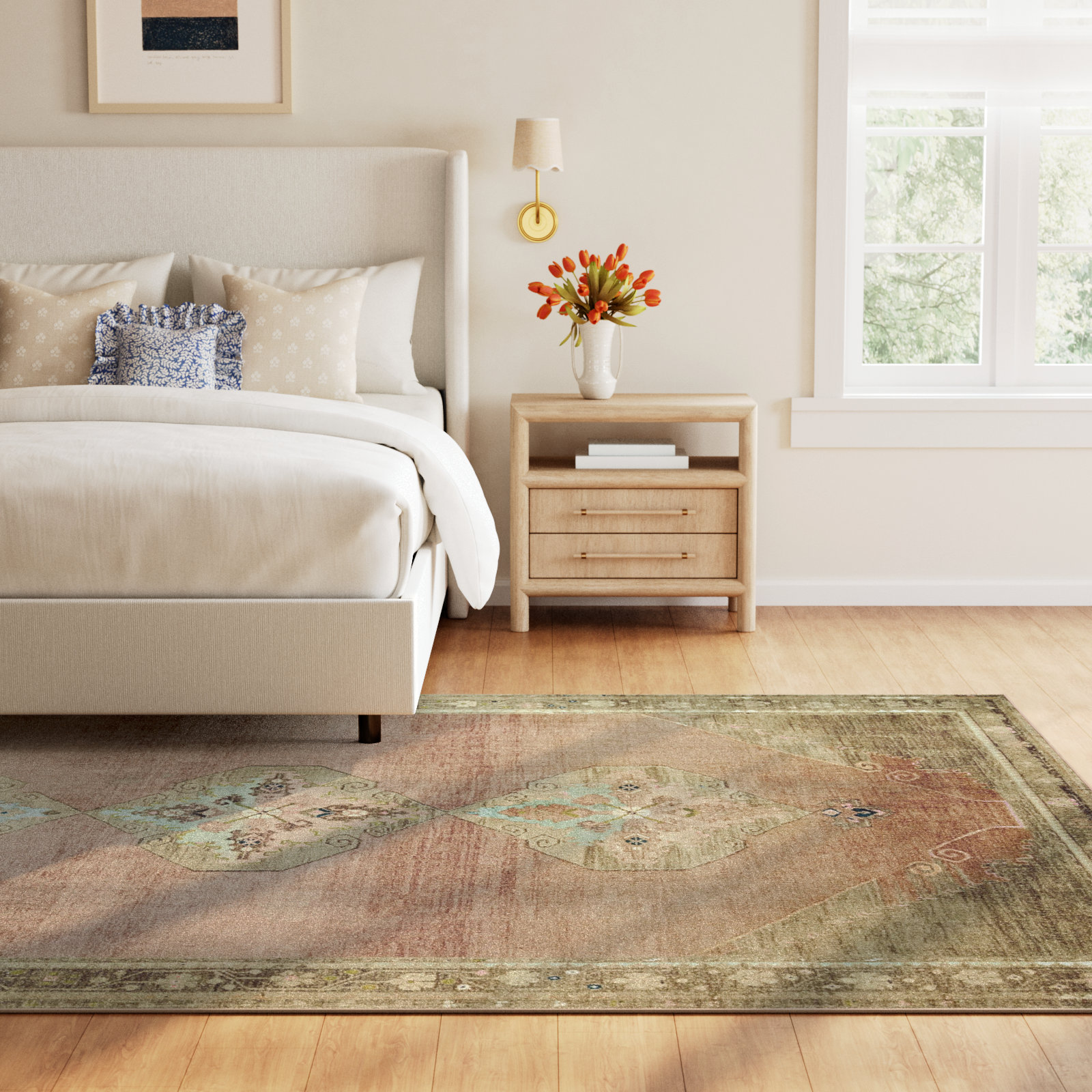 Magnolia Home By Joanna Gaines X Loloi Sinclair Machine Washable Clay / Tobacco Area Rug, Rectangle 8'6" x 11'6"
