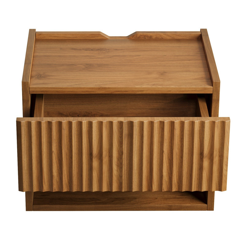 Floating Fluted Nightstands, Brown
