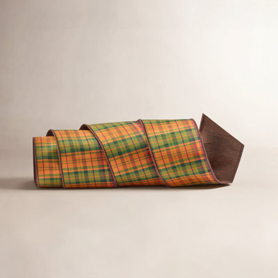 4"X10Y Dupion Autumn Plaid Ribbon