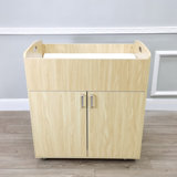 Children Infant Changing Table with Pad, Wooden Changing Table, Natural, Optiona Install Castors