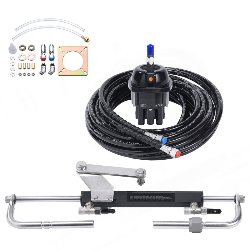 Hydraulic Steering Kit 90HP Hydraulic Outboard Steering Kit With Helm Pump Cylinder Marine Steering System Kit