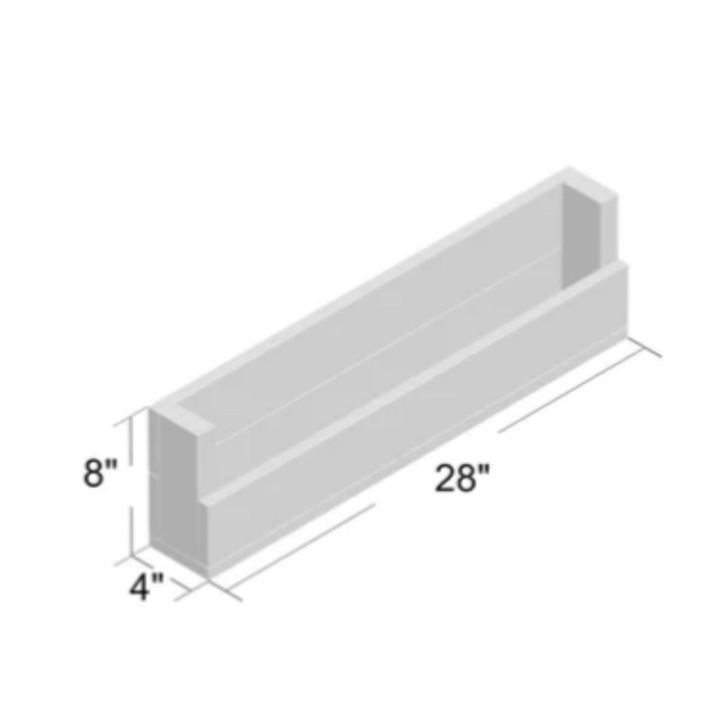 8" H x 28" W Chip Resistant Floating Shelf, Whitewash