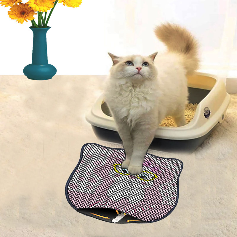 Durable Cat Litter Mat, 15.7 x 19.7 inches | 50% PVC / 50% Polyester, Machine Washable & Vacuum Friendly | Perfect for Easy Cleanup, Non-Slip Design to Keep Your Home Clean & Fresh, Ideal for Pet Owners