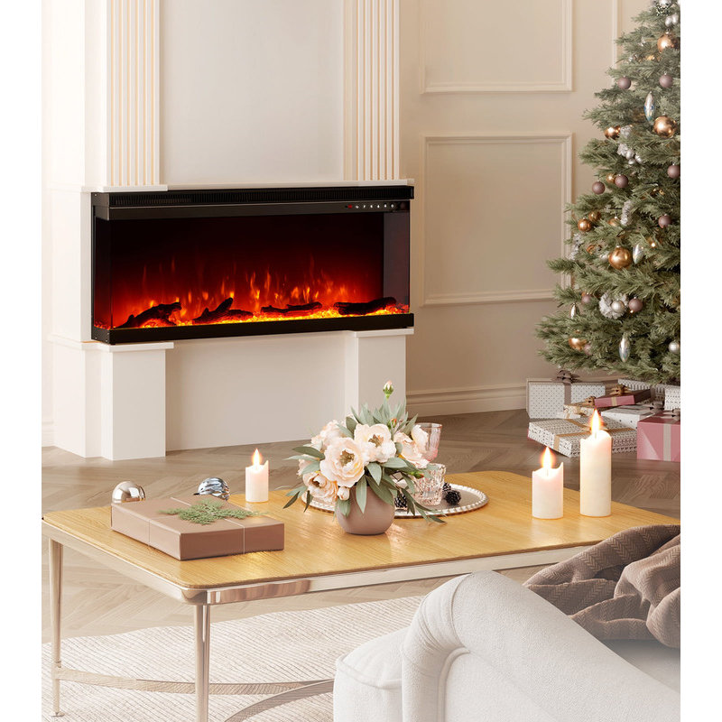 France Belfry 3-Sided Electric Fireplace Heating 1800W, 44cm H x 102cm W x 20cm D