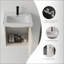Meuble-lavabo flottant 16 po avec lavabo en céramique, porte à fermeture en douceur et contreplaqué durable pour espaces compacts-692522262-692522270