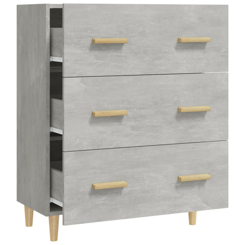 17 Stories Sideboard 70X34x90 Cm Engineered Wood, Light Grey