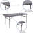 Rectangular Plastic Folding Event Table With Carrying Handle, Portable Banquet Table