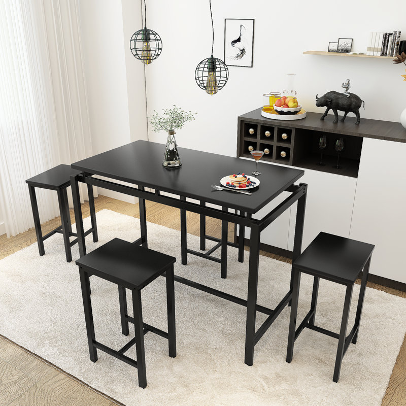 Juriy 4 - Person Four Leg Dining Set, 5 Piece Dining Table Sets For 4, Kitchen & Dining Room Sets For Small Space, Kitchen, Home