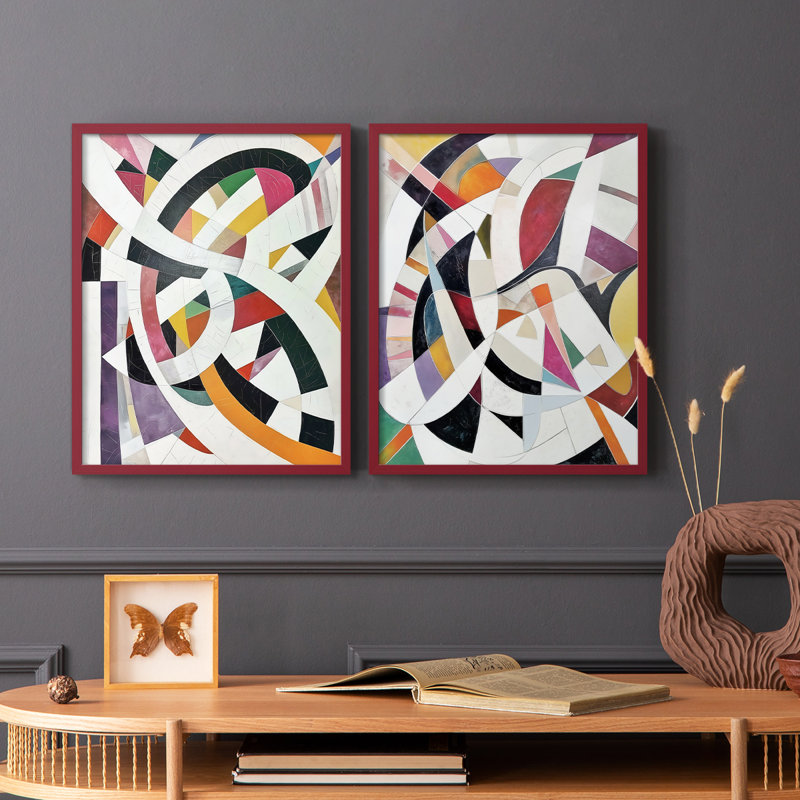 ABSTRACT Series LV III - Reproduction encadrée de qualité supérieure - prêt à être accroché - aucun clou requis - aucun clou requis