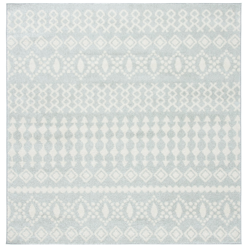 Lorenco Power Loom LightGray/Ivory Rug, Square 6'7"