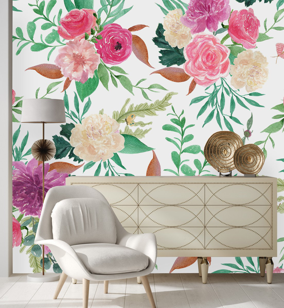 Red Barrel Studio Multicoloured Flowers Wallpaper Peel And Stick And ...
