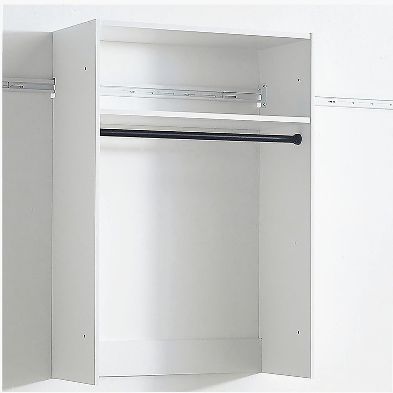 Devi White Wall Mounted Wood Closet System, White