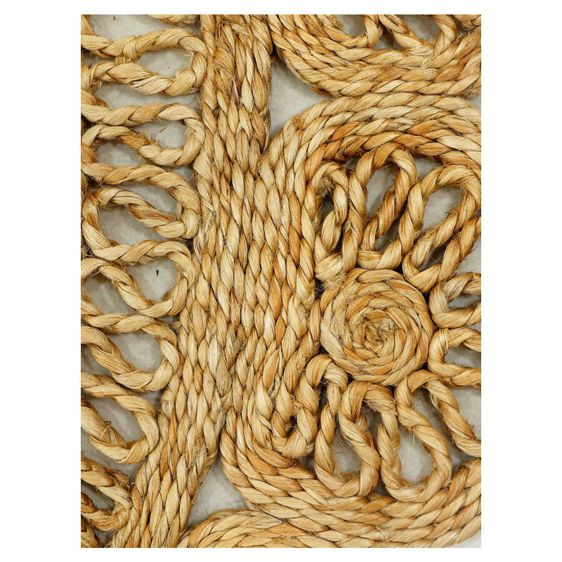 Jute Hand Braided Beige Indoor Rug, Oval 60 x 110cm