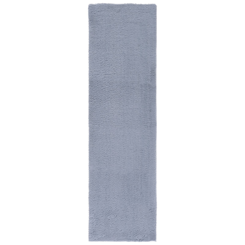 Chinda Faux Rabbit Fur Performance Machine Washable Solid Color Rug, Runner 2'3" x 8'