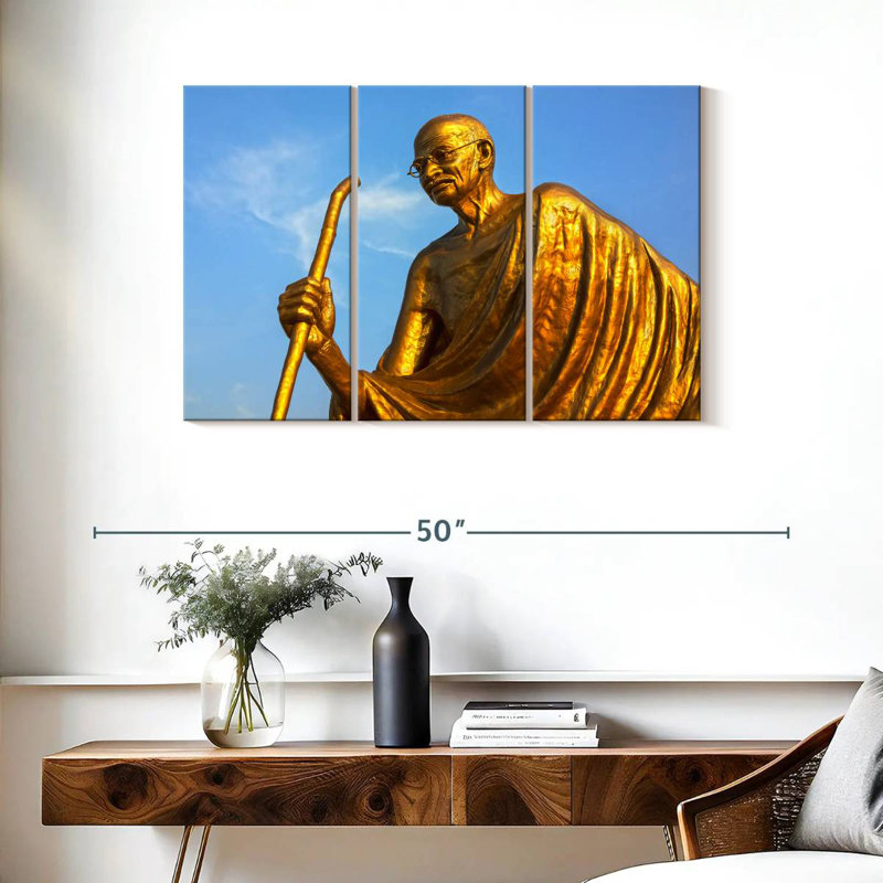 Statue Leisha Golden Gandhi, H 24 po x l 38 po