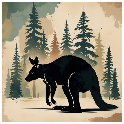Rideaux de douche Kangaroo Silhouette