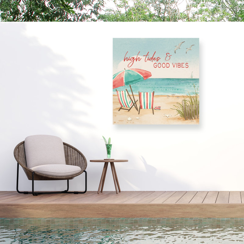 Toile d'extérieur Walliston Janelle Penner «Beach Time II», H 35 po x l 35 po x P 1,5 po