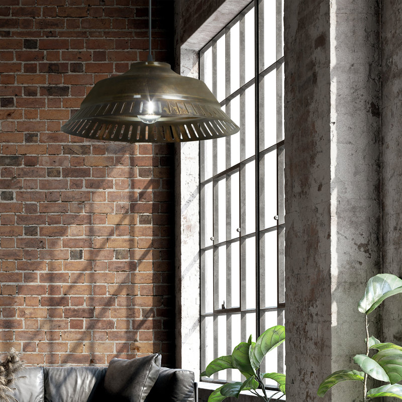 Luminaire suspendu conique en bronze antique à 1 lumière l 16 po Richvale