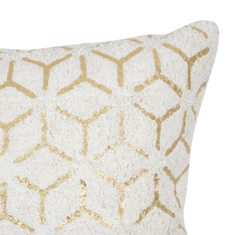Grandcanyon Gold Foil Geometric Cotton Throw Pillow