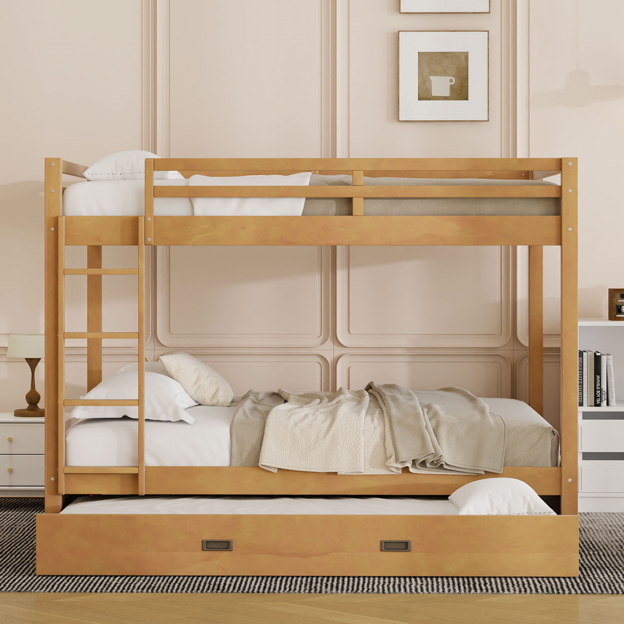 Kids Pine Wood Triple Bunk Beds with Stairs - Child Bunk Bed with Stairs,  Kids Cheap Triple Bunk Beds Sale | Made-in-China.com, image size:2000x2000