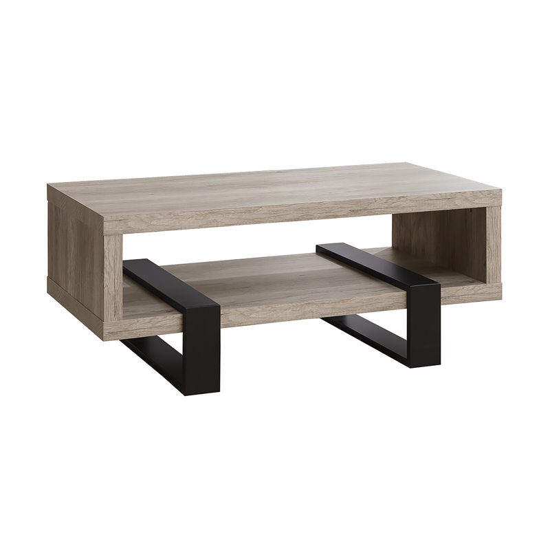 Garven Coffee Table with Shelf, Gray