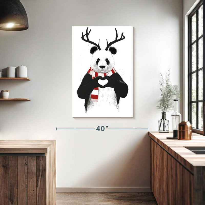 Panda de Noël Brampt, H 39 po x l 26 po
