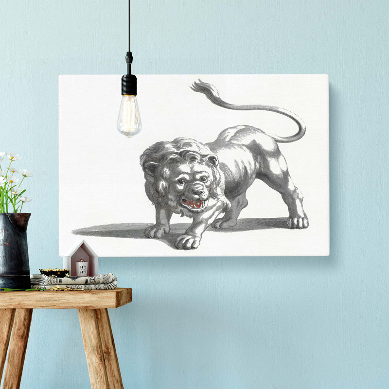 Lion by Johan Teyler - Wrapped Canvas Art - Wrapped Canvas, 35cm H x 50cm W x 3cm D