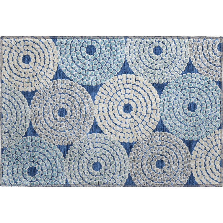 Premium Machine Washable Prisco Navy Rug