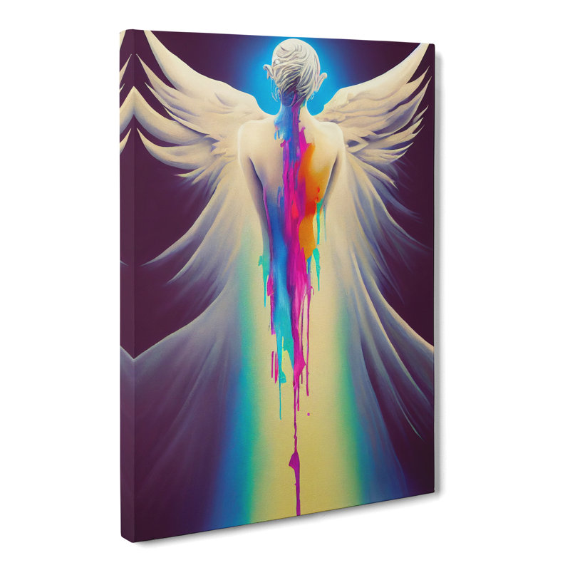 Tarsha Dripping Angel - Wrapped Canvas, 50cm H x 35cm W x 3cm D