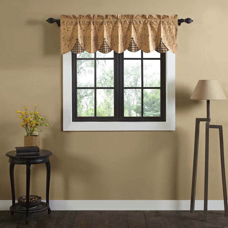 Cantonnière festonnée en coton Caudell, 18" L x 60" L
